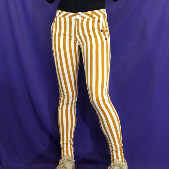 Scotch & Soda Mustard Striped Pants - Picture 1 of 4
